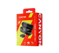 CANYON Auriculares deportivos TWS Bluetooth con microfono, BT5.0,IPX4, Bateria auricular 45mAhx2, Estuche de carga 300mAh CNAUCBTHS1B