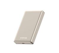 Canyon Banco de energía Magsafe OnPower 510 - Batería externa de carga rápida de 10.000 mAh, color beige, para carga USB e inalámbrica con 2 puertos, USB-C y magnético