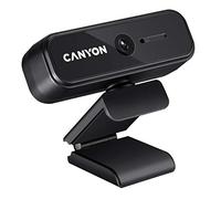CANYON Cámara web Full HD1080p - Cámara facial con micrófono, transmisión de cámara web con enfoque automático, función giratoria de 360°, PC/escritorio/portátil para zoom, Skype, conferencias