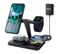 Canyon Cargador Inalambrico 4 en 1 Base de Carga iPhone y Apple Watch Compatibile con Magsafe Cargador 36W Adaptador Compatible con Todos los Smartphones y Auriculares inalámbricos con Tecnología Qi