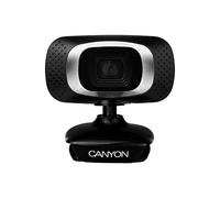 CANYON CWC3 - Cámara USB 2.0 (3 MPIXELS, con micrófono, Color Negro