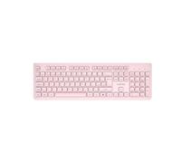 CANYON HKB-W01 - Teclado inalámbrico silencioso de tamaño completo, 104 teclas, receptor USB de 2,4 GHz, perfil delgado, diseño de Reino Unido, compatible con Mac y Windows, color beige