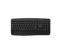 CANYON HKB-W6 Teclado Inalámbrico Negro 105 Teclas Doble Conexión 2.4GHz & Bluetooth Diseño Ergonómico con reposamuñecas, Interruptor de membrana, a prueba de salpicaduras, 12 teclas multimedia