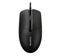 CANYON M-5 Mouse 3 botones, cable simétrico, ratón con sensor óptico, vida útil de 3 millones de clics, 1200 DPI, con cable negro