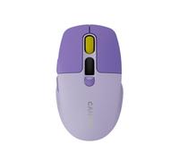 CANYON MW-26 Ratón inalámbrico, 2,4 GHz, modo dual y Bluetooth, clic silencioso, pantalla LCD de batería, DPI ajustable hasta 2400, recargable por USB-C, color morado