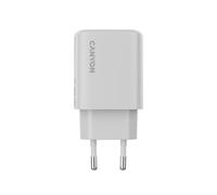 CANYON OnCharge 200 QC 20 W Cargador de pared, USB-C PD y USB-A carga rápida, adaptador de red UE de doble puerto, carga rápida PPS, color blanco