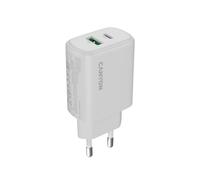CANYON OnCharge 250 QC 25W Cargador de pared, USB-C PD y USB-A Quick Charge 3.0, Dual Port EU Plug Power Adapter PPS Carga Rápida, Blanco