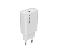 CANYON OnCharge 30CL 30W USB-C Wall Charger, Power Delivery Fast Charging, 1 puerto EU Plug Power Adapter Compact Travel Charger, White