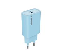 CANYON OnCharge 30CL 30W USB-C Wandladegerät, Power Delivery Schnellladung, 1-Port EU Stecker Netzadapter, Compact Reisechargerät blau
