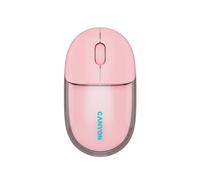 CANYON OnClick 24 Ratón Inalámbrico, Dual Mode Bluetooth 5.1 & 2.4GHz RF, Batería recargable de 500 mAh, Silent Click, Sensor Óptico de 1200 DPI, Iluminación RGB, Rosa Transparente