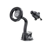 CANYON OnGrip 12 Soporte magnético para teléfono móvil para coche, con ventosa dual y rejilla de ventilación, 17 imanes N52, compatible con MagSafe, rotación de 360°, color negro