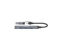 Canyon OnHub 02 Hub USB-C de 4 puertos - Concentrador compacto y universal gris para computadoras, tabletas y smartphones USB-C y USB-A - 4 puertos USB-A para transferencia de datos