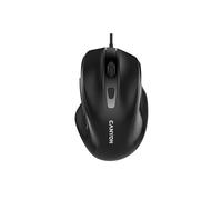 CANYON Ratón M-6, forma ergonómica, 3200 DPI, vida útil de 3 millones de clics, con cable negro