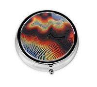 Canyon Waves - Organizador de pastillas personalizado único - Pastillero de viaje para 7 días AM PM con diseño de impresión completa - Mini organizador de medicamentos chapado en hierro