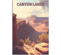 Canyonlands National Park Arte Imprimir Vintage Viaje Póster Retro Pared Arte Lienzo Póster Habitación Decoración Hogar Decoración Sin Marco 60x90cm