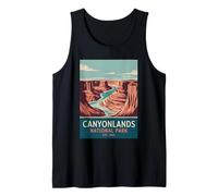 Canyonlands National Park Vintage Camping Senderismo Hombres Mujeres Camiseta sin Mangas