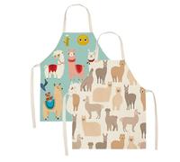 Canzoon Delantal niño, 2 Piezas Alpaka Kinderschürze Ideal para los pequeños ayudantes en la cocina Delantal infantil para los amantes de la cocina