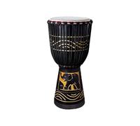 Caoba Yembé 10/12 Pulgadas Percusión Tambor de Piel de Cabra Tambor Djembe para Niños Djembe Drum Tallado Pintado a Mano Camping(Standard 12-inch C)