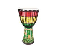 Caoba Yembé 10/12 Pulgadas Percusión Tambor de Piel de Cabra Tambor Djembe para Niños Djembe Drum Tallado Pintado a Mano Camping(Standard 10-inch H)