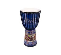 Caoba Yembé 10/12 Pulgadas Percusión Tambor de Piel de Cabra Tambor Djembe para Niños Djembe Drum Tallado Pintado a Mano Camping(Standard 10-inch E)