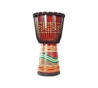 Caoba Yembé 10/12 Pulgadas Percusión Tambor de Piel de Cabra Tambor Djembe para Niños Djembe Drum Tallado Pintado a Mano Camping(Standard 12-inch B)