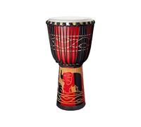 Caoba Yembé 10/12 Pulgadas Percusión Tambor de Piel de Cabra Tambor Djembe para Niños Djembe Drum Tallado Pintado a Mano Camping(Standard 10-inch A)
