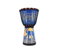 Caoba Yembé 10/12 Pulgadas Percusión Tambor de Piel de Cabra Tambor Djembe para Niños Djembe Drum Tallado Pintado a Mano Camping(Standard 12-inch I)