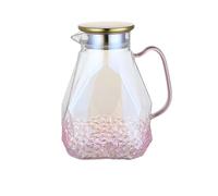 CAOJLjiaxiang-2012 Jarra Jarra de Agua de Vidrio Rosa de 1600 ml con Tapa, Jarra de Agua de Gran Capacidad for el hogar, Tetera Resistente al Calor for Agua Caliente/fría Jarra de Agua