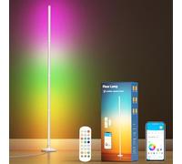 CAOJS Lámpara de Esquina LED con micrófono para Sala de Estar, con Control Remoto, sincronización de música y 16 Millones de Colores Personalizables, 3 métodos de Control, para Dormitorio, Oficina