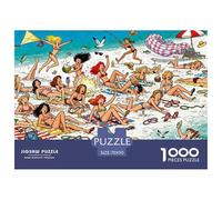 Caos de la Fiesta de la Piscina de Mykonos Puzzle De Madera Impermeable DIY Puzzles De 1000 Piezas Regalos para Adultos Colorido Rompecabezas Juegos Desafiantes