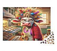Caos del Panadero de Vacas Puzzles 1000 Piezas Papel Reciclado para Adultos Puzzle para Adultos Imposible difícil desafiante Excelente Idea de Regalo para Hombres y Mujeres 52x38cm/1000pcs