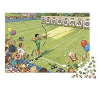 Caos en el Disparo al Blanco de Tiro con Arco Puzzle De Madera Impermeable Puzzles De 1000 Piezas Regalos para Adultos Colorido Rompecabezas Decoración del Hogar