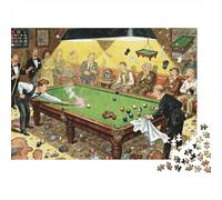 Caos en el Torneo del Club de Snooker Puzzle De Madera Impermeable Puzzles De 1000 Piezas para Adultos Colorido Rompecabezas Juegos Desafiantes