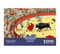 Caos en la Plaza de Toros Puzzle De Madera Impermeable DIY Puzzles De 1000 Piezas Regalos para Adultos Divertido Rompecabezas Decoración del Hogar