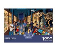 Caos en la Visita Nocturna al Museo Puzzle De Madera Impermeable DIY Puzzles De 1000 Piezas para Adultos Divertido Rompecabezas Juegos Educativos