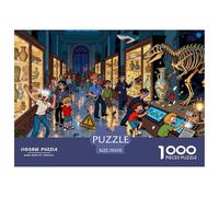 Caos en la Visita Nocturna al Museo Puzzle De Madera Impermeable DIY Puzzles De 1000 Piezas Regalos para Adultos Divertido Rompecabezas Decoración del Hogar