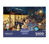 Caos en la Visita Nocturna al Museo Puzzle De Madera Impermeable Puzzles De 1000 Piezas para Adultos Desafiante Y Estimulante Rompecabezas para Decoración del Hogar