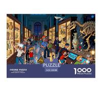 Caos en la Visita Nocturna al Museo Puzzle De Madera Impermeable Puzzles De 1000 Piezas Regalos para Adultos Imposible Rompecabezas Decoración del Hogar