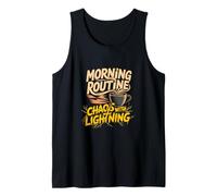Caos matutino con relámpagos Entusiasta del café Camiseta sin Mangas