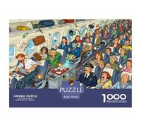 Caos por turbulencia en la Cabina del avión Puzzle De Madera Impermeable DIY Puzzles De 1000 Piezas Regalos para Adultos Divertido Rompecabezas Juegos Desafiantes