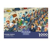 Caos por turbulencia en la Cabina del avión Puzzle De Madera Impermeable DIY Puzzles De 1000 Piezas para Adultos Imposible Rompecabezas Juegos Educativos