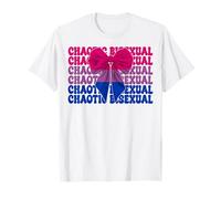 Caótico Bisexual Funny Bi Pride Flag LGBTQ Coquette Bow Camiseta