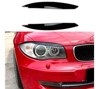 CAOXINZI 2 Piezas Cejas para Faros de Coche para BMW E81 E82 E87 E88 2004-2011, Cubierta de Ajuste de Pestañas de Cejas de Faros Delanteros de Coche Decoración Accesorios,B/Gloss Black