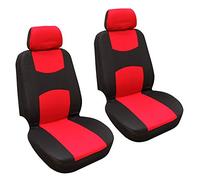 CAOXINZI Fundas de Asiento de Coche para Ford Fiesta ST-Line MK6 MK6.5 2008-2025, Fundas Delanteras para Asientos de Coche Fundas Coche Asientos de Poliéster para Asiento Automóvil,A Red