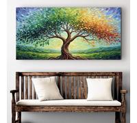 CAOXTART Bellissimo dipinto su tela raffigurante l'Albero della Vita | Poster e stampe dell'Albero della Vita | per decorare le pareti di casa, camera da letto e soggiorno (55x110 cm/senza cornice)
