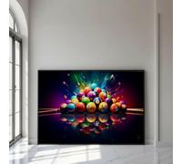 CAOXTART Cuadro decorativo de billar a todo color para pared, decoración para sala de juegos, pósteres y láminas deportivas, obra de arte con diseño abstracto de reflejo (70x100cm/marco interno).
