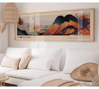 CAOXTART Cuadro panorámico sobre lienzo: Arte mural japonés moderno, pósteres y láminas para decoración de dormitorios y salas de estar (45 x 135 cm/sin marco)
