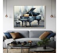 CAOXTART Elegante lienzo de piano de cola, pósteres e impresiones de música moderna, pintura de instrumentos, decoración del hogar (20 x 30 cm/sin marco)