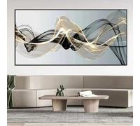 CAOXTART Large Abstract Black Gold Mesh Canvas Painting, Luxury Wall Art, prints Posters, for Living Room, Home Decor Pictures 70x140cm framework