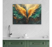 CAOXTART Lienzo abstracto de alas: pósteres e impresiones de un fénix en vuelo, decoración de pared para dormitorio con plumas abstractas (20 x 30 cm/marco interior)